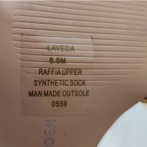 STEVE MADDEN Laveda Woven Natural Slip On Sandals Block Heel Square Toe Sz 6.5M - Picture 10 of 12